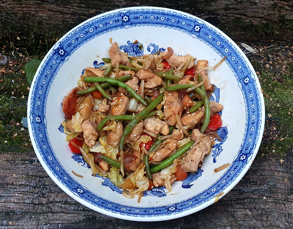 Teriyaki chicken and vegetable stir-fry