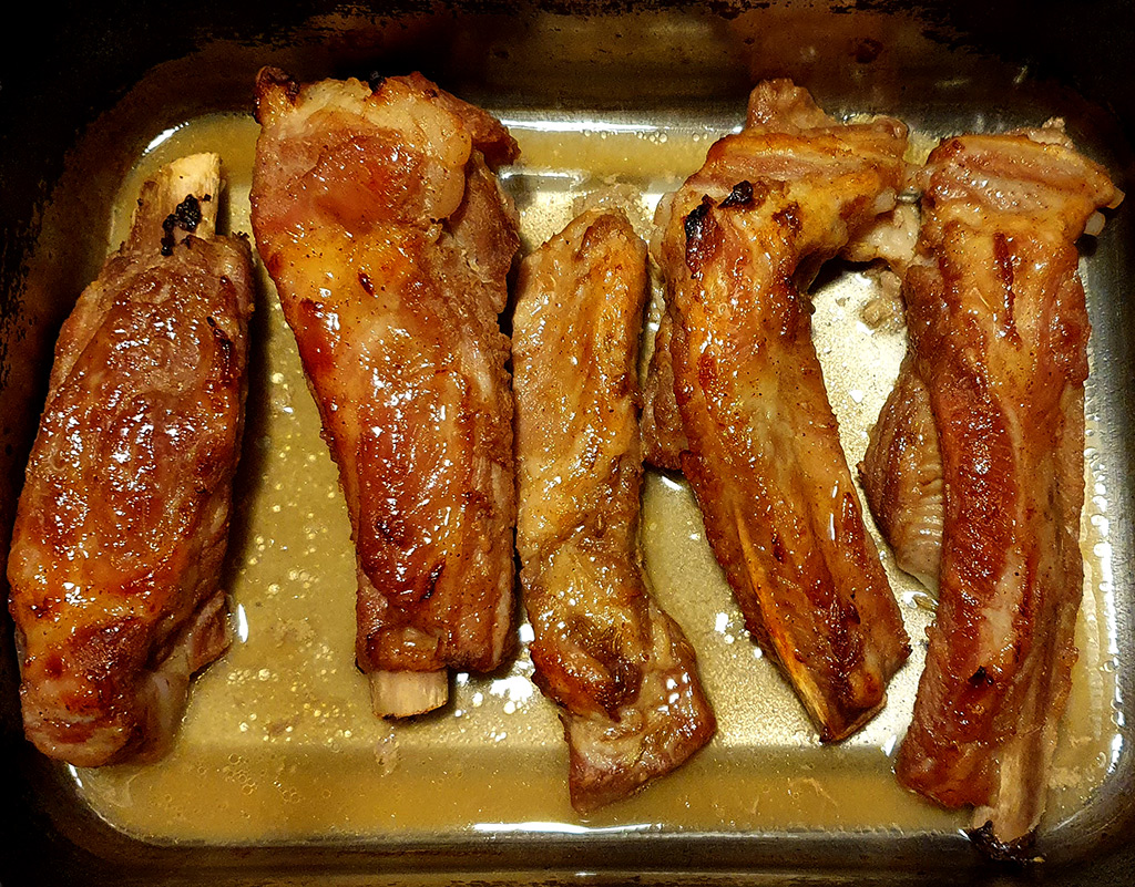 Orange and maple glazed spare ribs