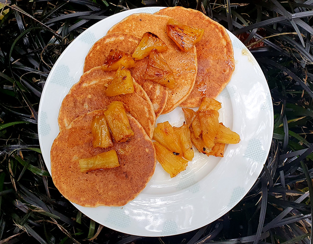 Orange and pineapple pancakes