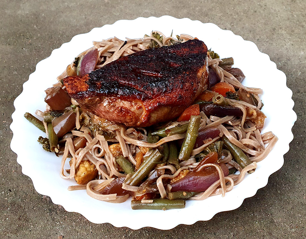 Soy & miso glazed duck breasts