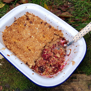 Apple and blackberry crumble