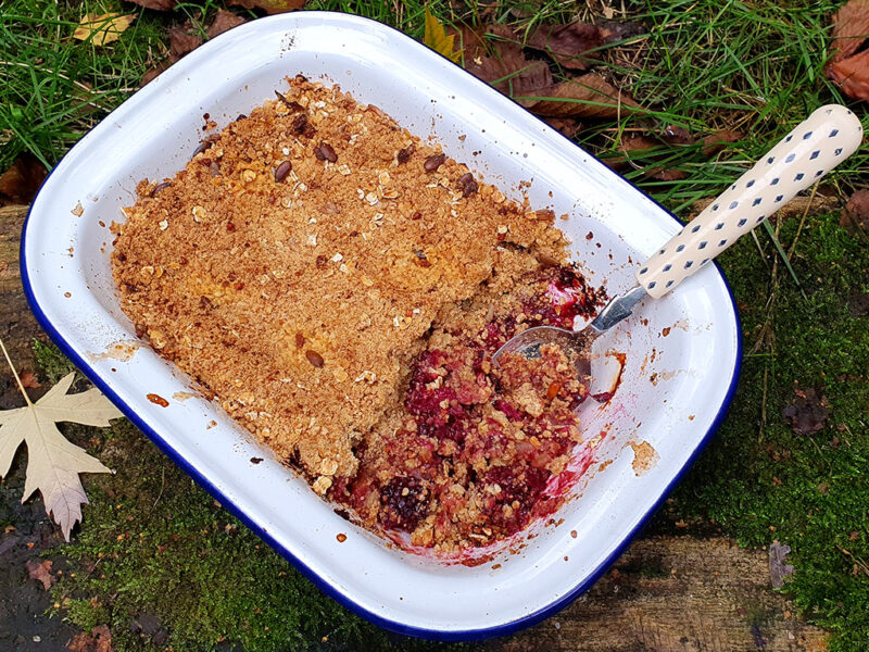 Apple and blackberry crumble