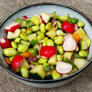 Crunchy edamame salad