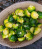 Roasted brussels sprouts with chili and garlic