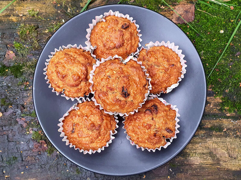 Spiced apple and banana muffins