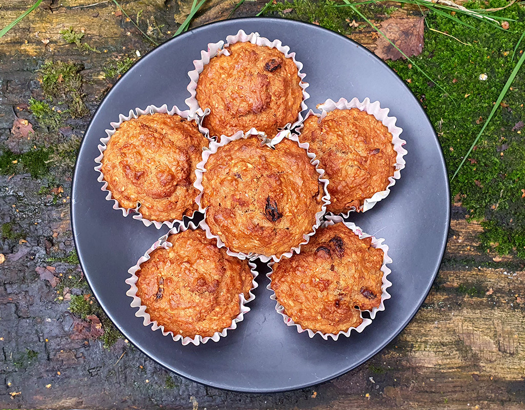 Spiced apple and banana muffins