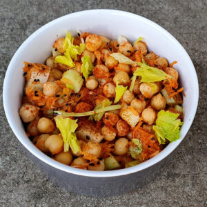 Spiced chickpeas and carrot salad