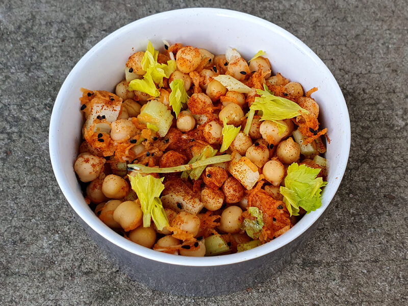 Spiced chickpeas and carrot salad