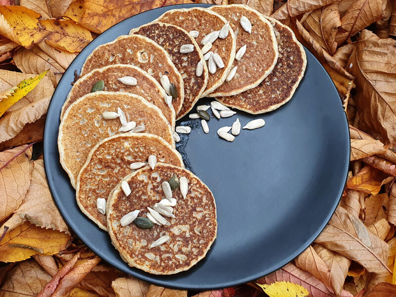 Vegan apple and ginger pancakes