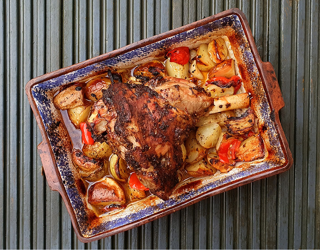 Mediterranean-style roast lamb