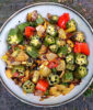 Okra and red pepper fry