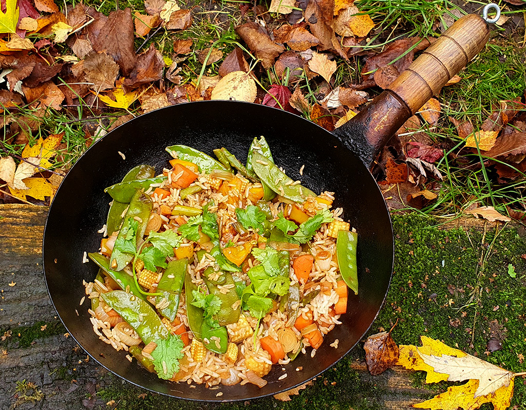 Stir-fried vegetables with rice