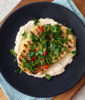 Cauliflower steak with bean hummus and chili gremolata