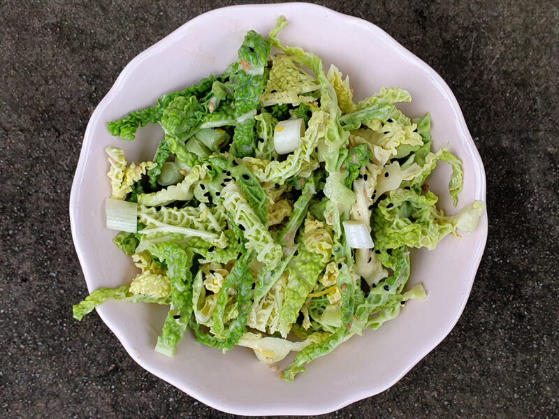 Tahini and cumin coleslaw