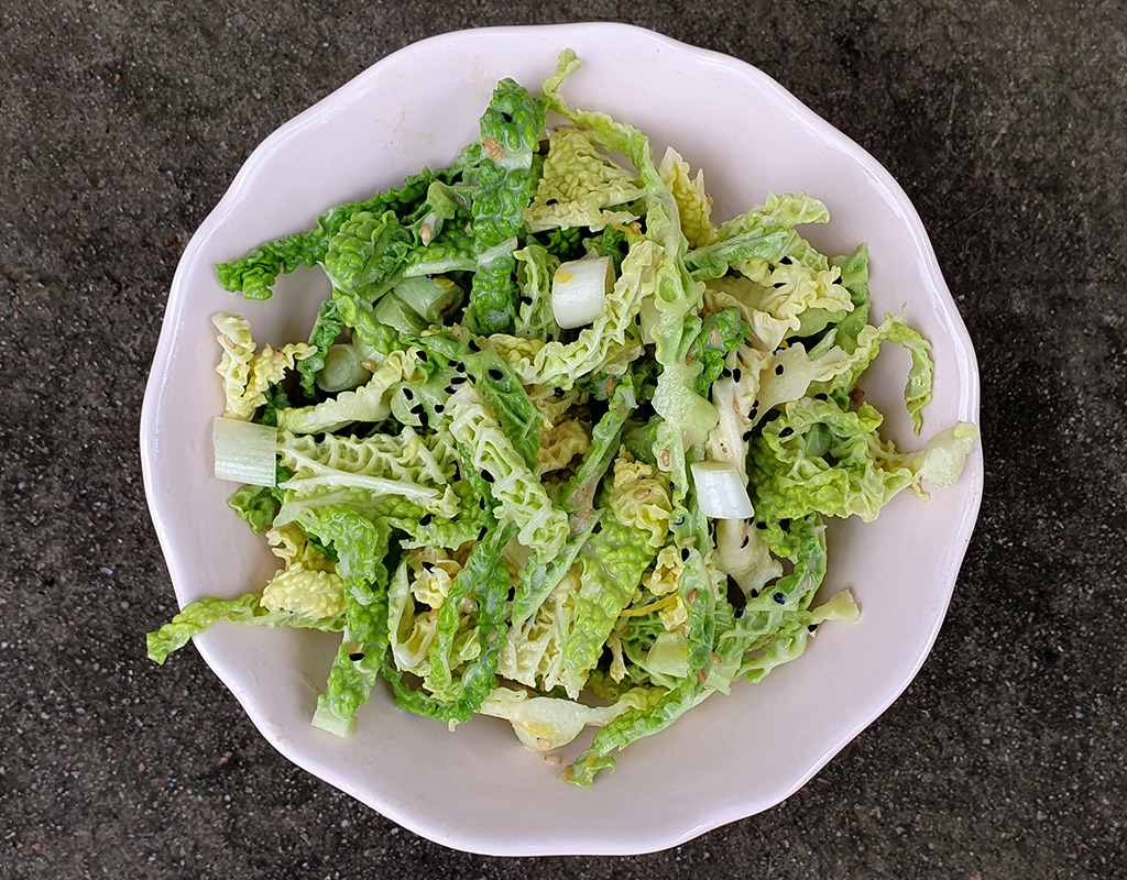 Tahini and cumin coleslaw