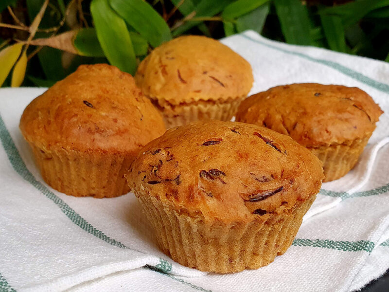 Vegan carrot and blood orange muffins