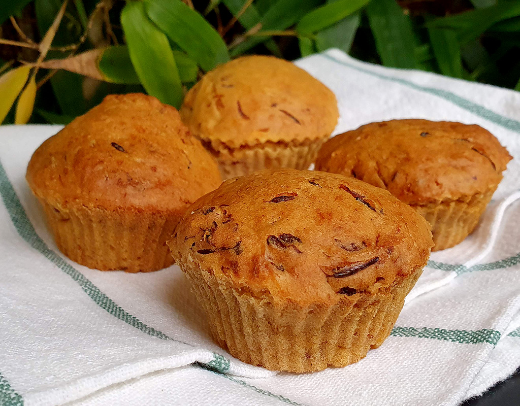 Vegan carrot and blood orange muffins