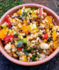 Bulgur wheat salad with lentils and roasted squash