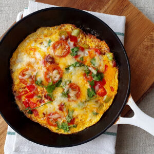 Chorizo and cheese omelette