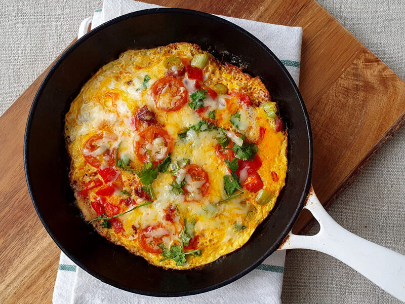 Chorizo and cheese omelette