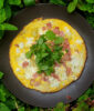 Bacon and sheep cheese omelette