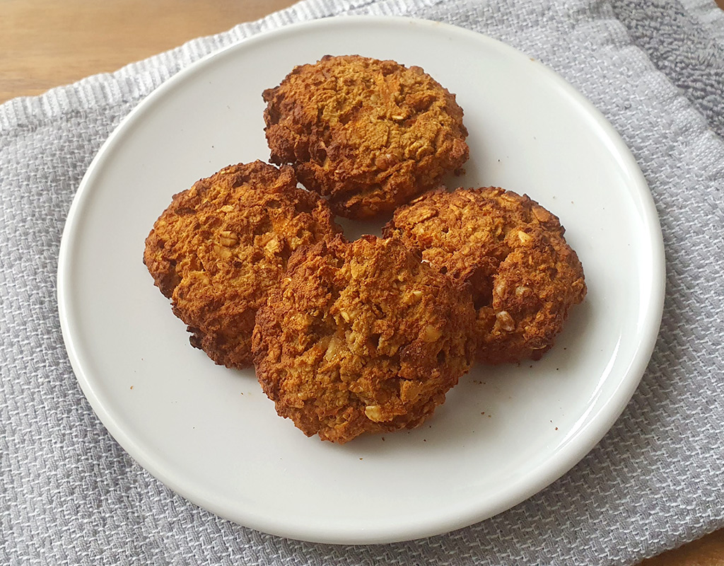 Carrot and coconut oat cookies