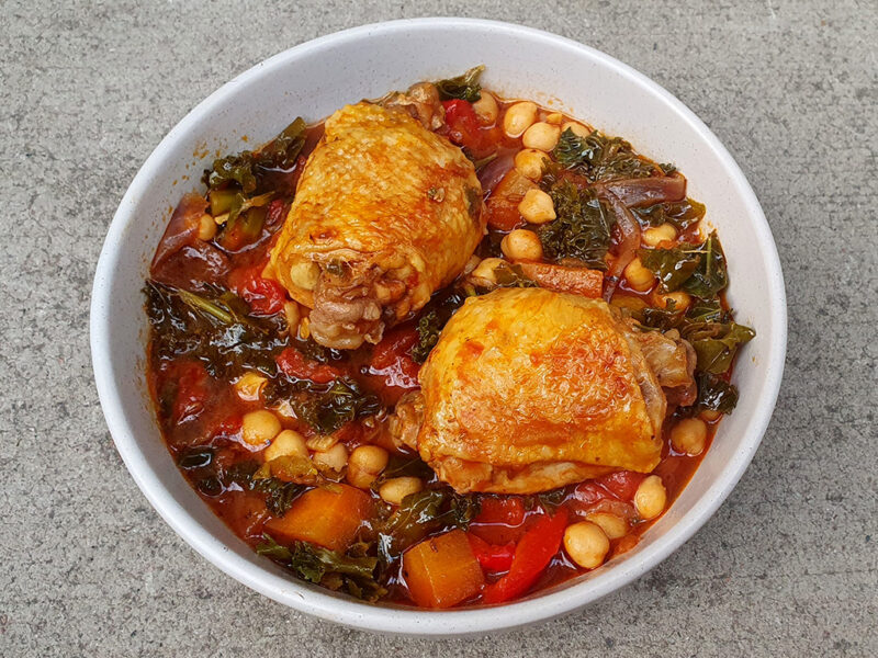 Chipotle chicken stew with chickpeas