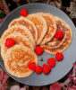 Elderflower and raspberry pancakes