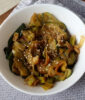 Miso glazed courgette ribbons