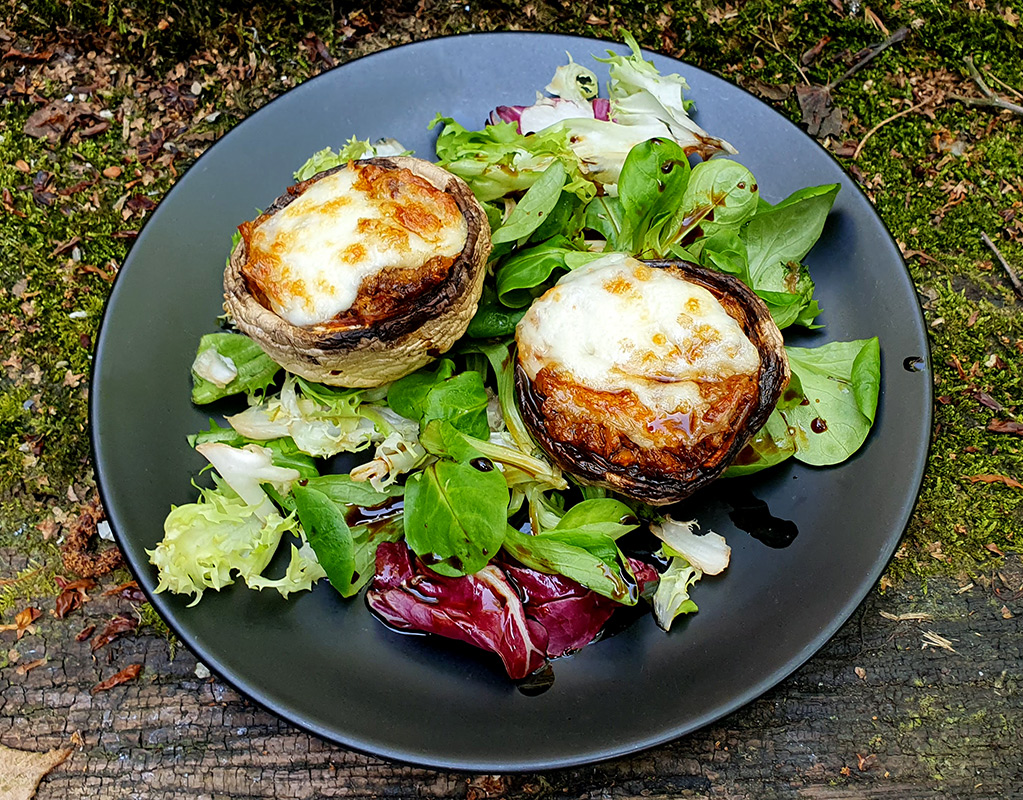 Sardine stuffed mushrooms