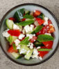 Summer garden salad with sheep cheese