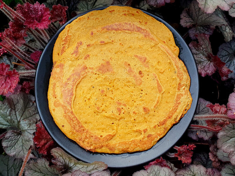 Carrot and ginger lentil flatbread