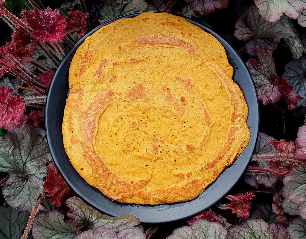 Carrot and ginger lentil flatbread