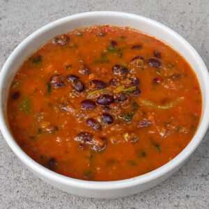 Mexican-style tomato soup with spinach
