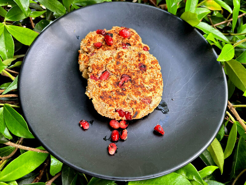 Pomegranate and oat drop scones