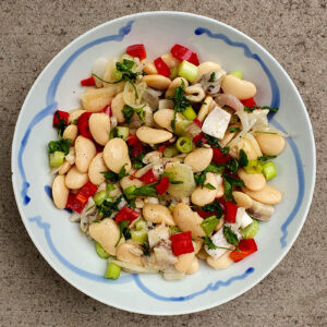 Pickled herring and butter bean salad