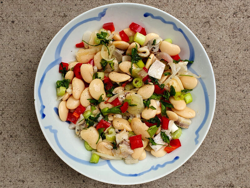 Pickled herring and butter bean salad