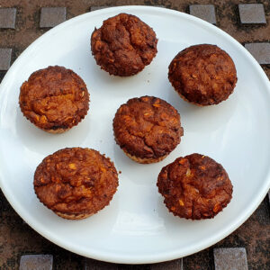 Spiced carrot and oat muffins