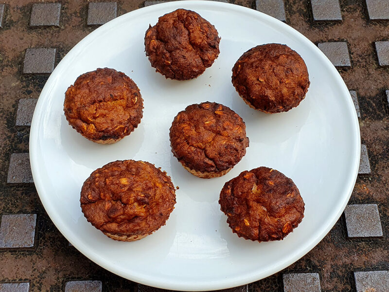 Spiced carrot and oat muffins