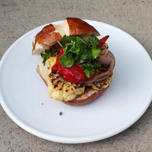 Spiced cauliflower burger