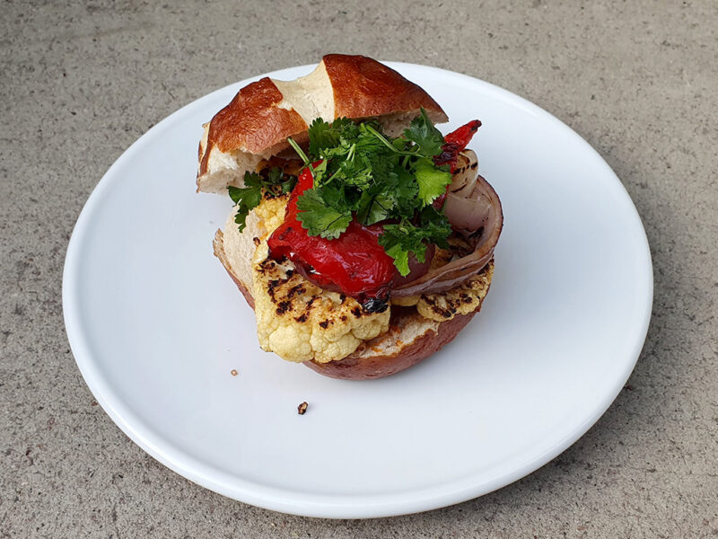 Spiced cauliflower burger
