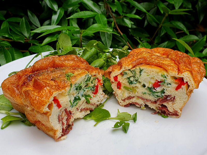 Air fryer egg and prosciutto loaf