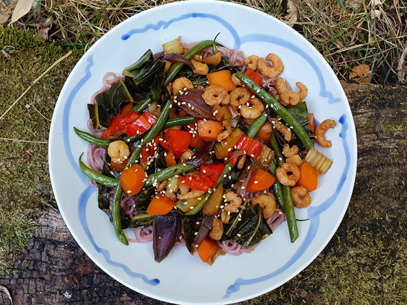 Prawn and vegetable stir-fry