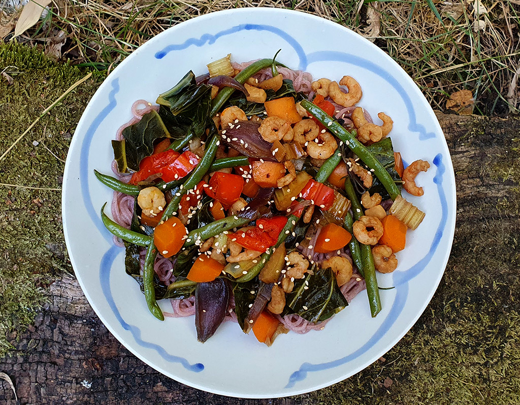 Prawn and vegetable stir-fry