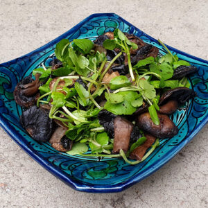Sautéed mushroom with watercress