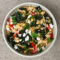 Brown rice salad with chickpeas with cavolo nero
