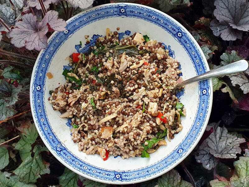 Chicken with lentils and buckwheat