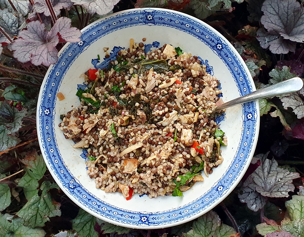 Chicken with lentils and buckwheat