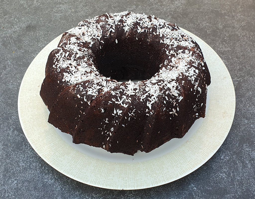 Chocolate and coconut bundt cake