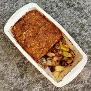 Healthy breakfast apple crumble